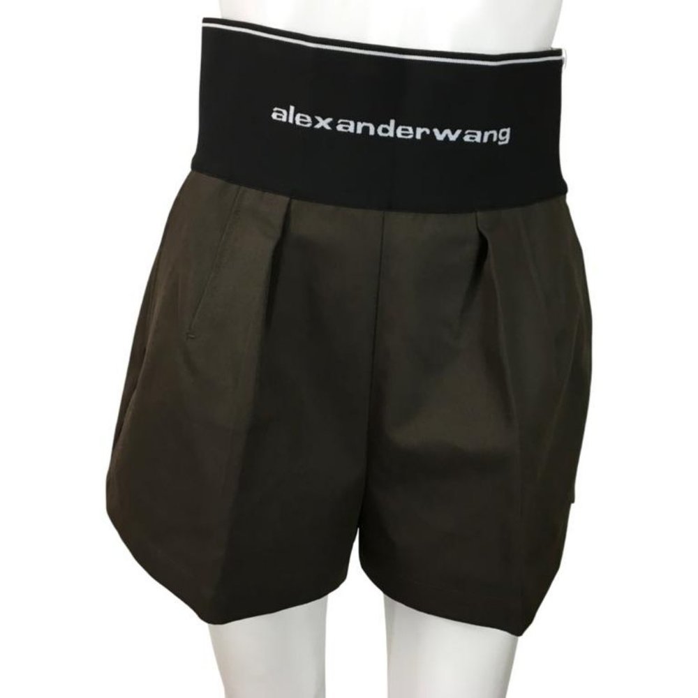 Alexanderwang Women's Safari Short Cotton High Waist Tailoring Dark Brown Sz 6